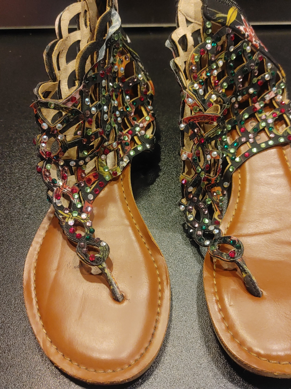 Zigi Soho Embellished Multicolor Gladiator Sandals -Women's Size 7.5
